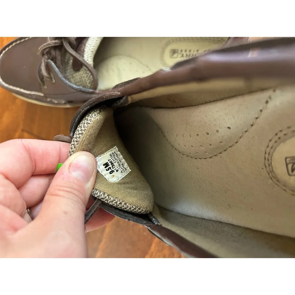 Sperry Top-Sider Billfish Boat Shoes Dark Brown Leather Mesh Mens 9.5 M 0739077